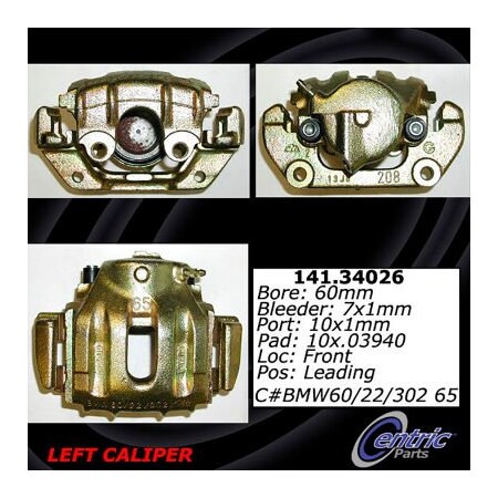 Centric Semi-Loaded Brake Caliper, Parts, 141.34026 141.34026